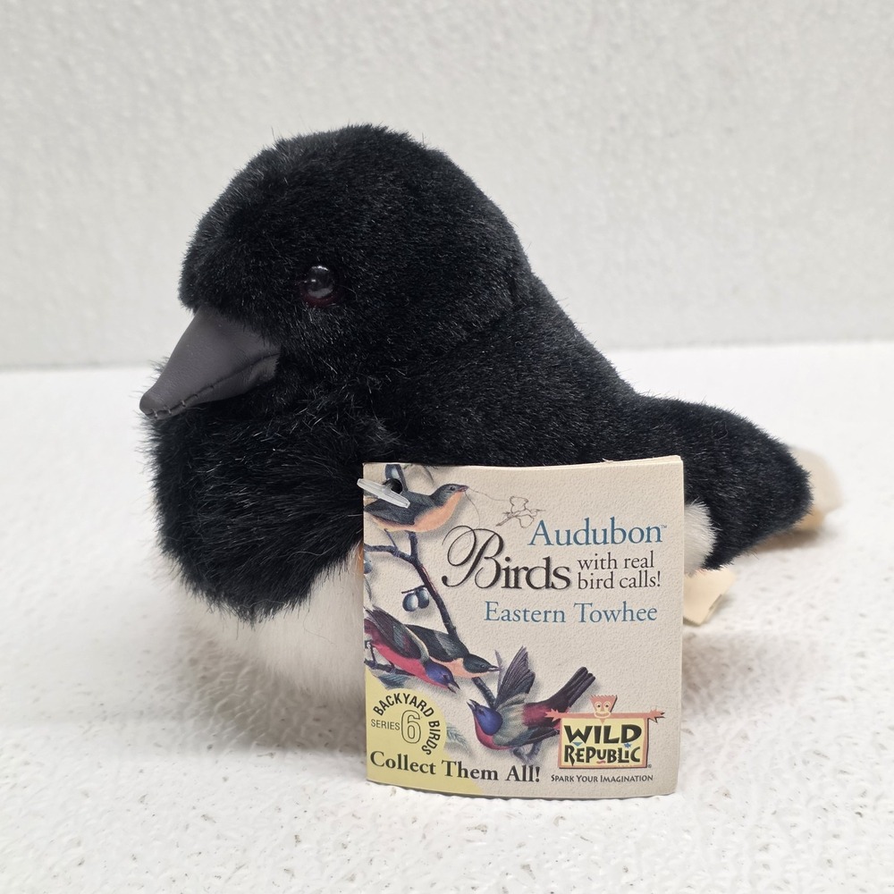 Wild Republic Audubon Birds Eastern Towhee Plush Sound Works With Tag